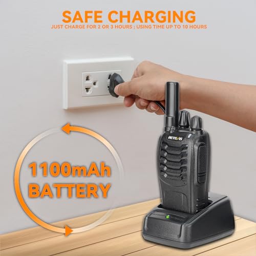 image for Case of 6,Retevis H-777 Walkie Talkies for Adults Long Range, Recharge