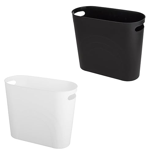 zoocatia Cubo de basura pequeño con asas, 3 galones, papelera de plástico para baño, dormitorio, oficina, cocina, lavandería, dormitorio, color