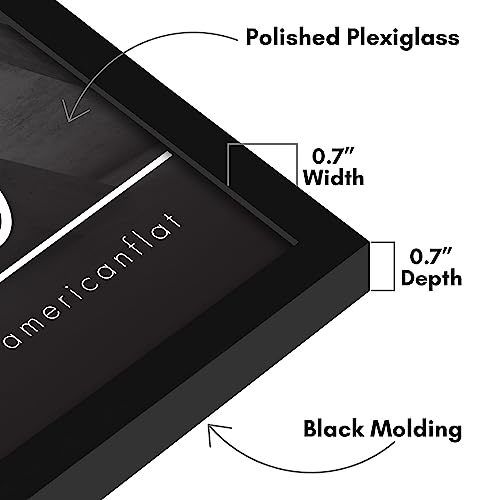 Americanflat 24x30 Picture Frame with Polished Plexiglass - Streamline Collection - Thin Border Picture Frame for Wall Display - Hanging Hardware Included - Black