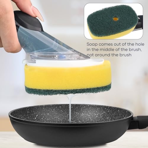 Image of Sponge Brush Refills for OXO Soap Dispensing Dish Brush - 4 Pack Dish Cleaning Soap Dispensing Head Replacement for Scrubber(Green)