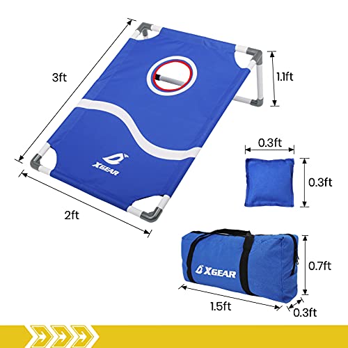 Xgear Pvc Framed Cornhole Game Set，Classic Toss Game Set，Bean Bag Toss Yard Game，Portable, With 8 Bean Bags And Travel Carrying Bag，Blue/Red,3 X 2 Feet, Fun For All Ages #TOP2