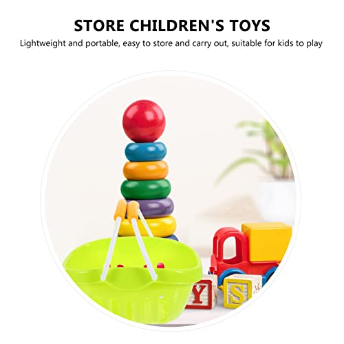 Toyvian Toy Shopping Cart, Kids Pretend Shopping Toys Market Selling Kids Playset With Foods Drinks Kids Shopping Day Toys For Holiday Party 2Pcs #TOP7