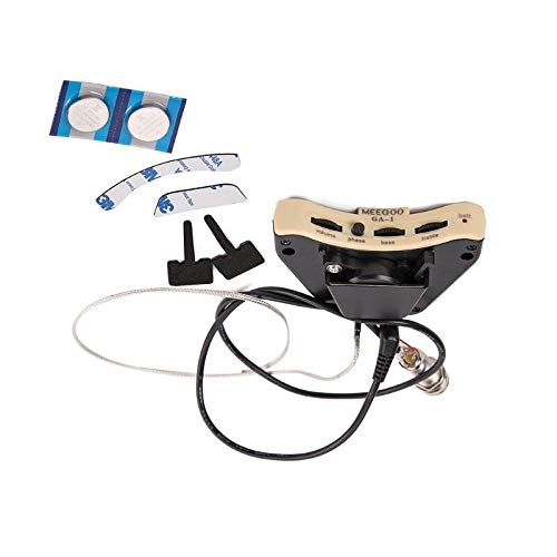 Guitar Parts Acoustic Guitar Soundhole Preamp 3 Band Pickup Eq with Microphone Y51D