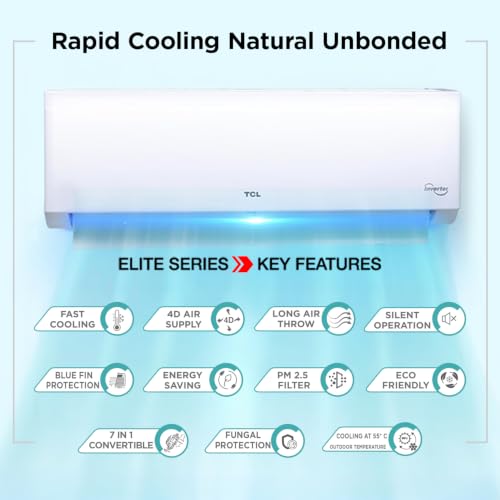 Image of TCL 1 Ton 3 Star Split Inverter AC (TAC-12CSD /EV3F2, White)