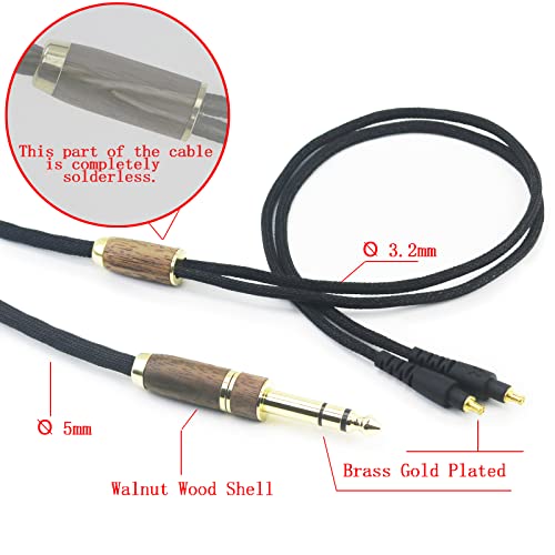 Câble audio de rechange pour Audio-Technica ATH-MSR7b en bois noyer - 5