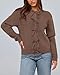BTFBM Bow Cardigan Sweaters for Women Trendy 2025 Fall Winter Open Front Long Sleeve Button Down Cropped Lady Jacket(Brown, Medium)