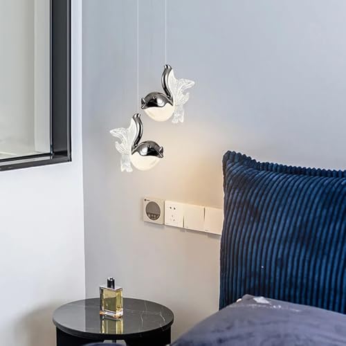 Luminaire suspendu LED poisson rouge pour lustre de chambre et cuisine