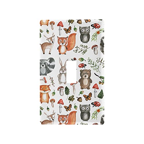 Cute Animals Light Switch Cover Decorative Receptacle Outlet Wall Plate Protector Plastic Light Switch Plates for Living Room Home Decor Kitchen...