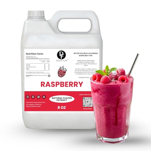 Image of Dolce Flav Natural Raspberry Flavoring Concentrate | Water Soluble | 8 Fl Oz