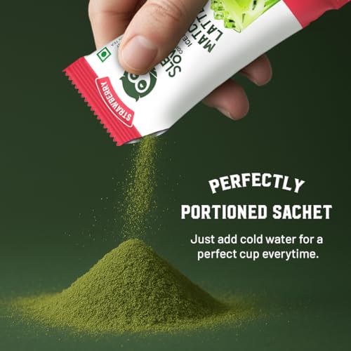 Image of Sleepy Owl Strawberry Iced Matcha Latte Premix Powder, Premium Japanese Matcha Green Tea Powder, Instant Premix Easy to Make Anywhere, Calm Energy & Focus, Natural Antioxidants, 3 Sachets