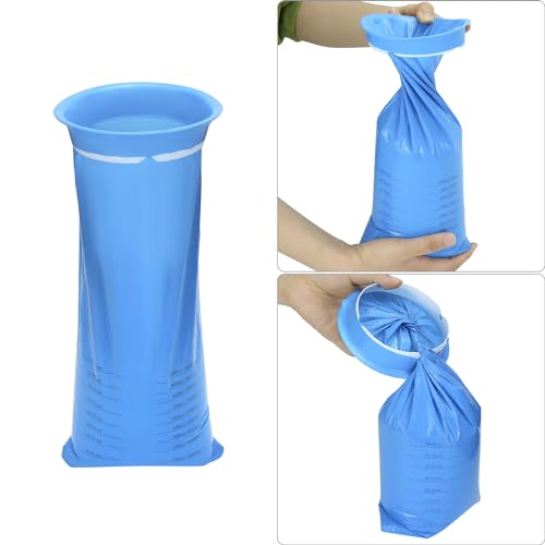 QWORK Sacos azuis para vômito, eliminação de odores, capacidade de 1000 ml, fecho de torção e segura