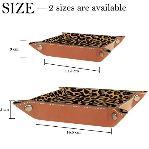Valet Tray For Men Women,Key Tray,Leather Tray,Catchall Tray,Unique Leopard Print,Tray For Desk Dresser Nightstand #TOP3