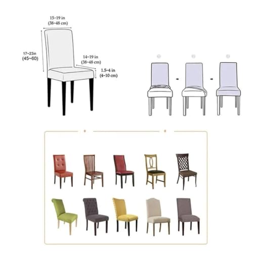 Funda elástica para silla de comedor protector de asiento de licra universal pack de 2 6