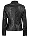 Decrum Leather Jackets for Women - Womens Leather Jacket | [1313724] Black Cafe Racer, L