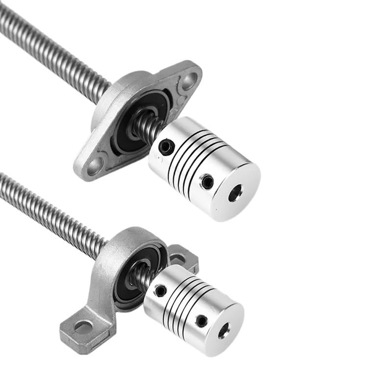 Metal Ball Screw nut 1Set 100-600mm T8 Lead Screw 8mm + Brass Copper Nut + KFL08 Bearing Bracket +Flexible Coupling(300mm)