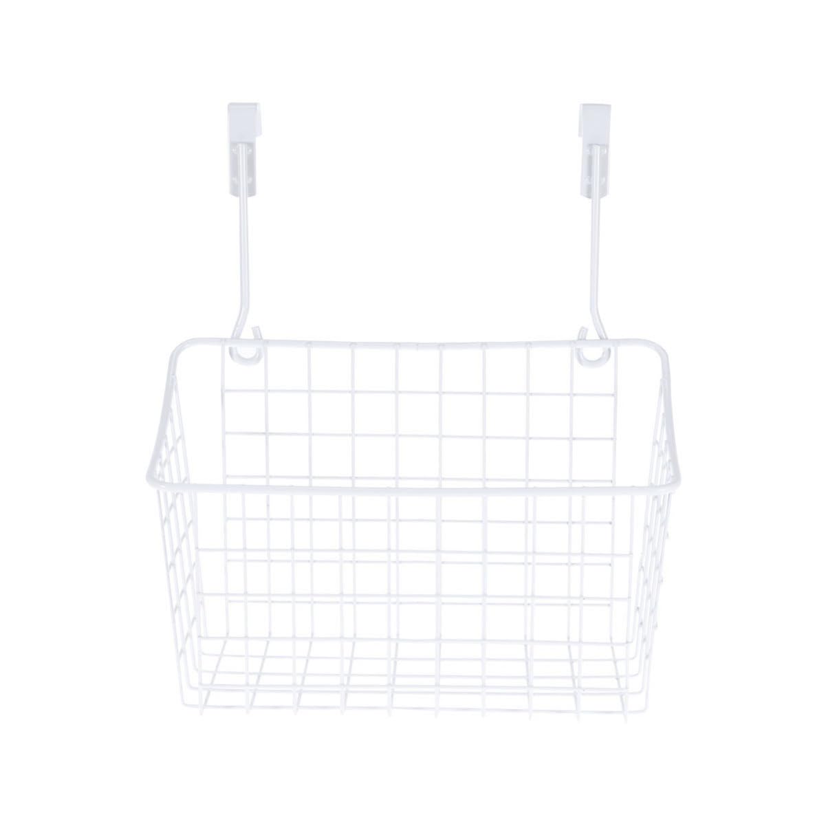 Cesta de almacenamiento de metal blanco para solucionar la falta de espacio en gabinetes