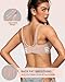 OEAK Womens Deep V Bras Wireless Comfortable Bra Supportive No Underwire Bras Tshirt Push Up Bralettes Plunge Seamless Bra Nude XL