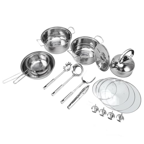 Jiawu Stainless Steel Frying Pan Soup Pot Set,Thickened Design Resistant,Exquisite Appearance,Applicable Scene:Home Kitchen