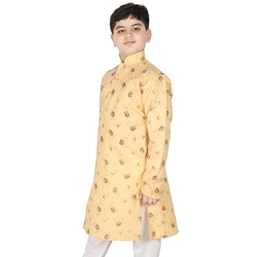 Image of SG YUVRAJ Printed Cotton Kurta For Boys