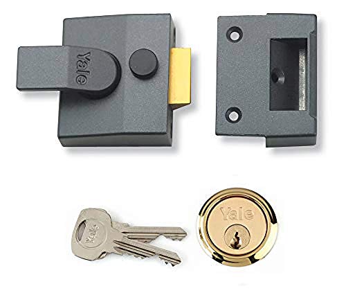 Yale B-84-DMG-SC-40 - Standard Nightlatch - 40mm - Dark Metallic / Chrome Finish - Standard Security, Dark Metallic Gray/Satin Chrome