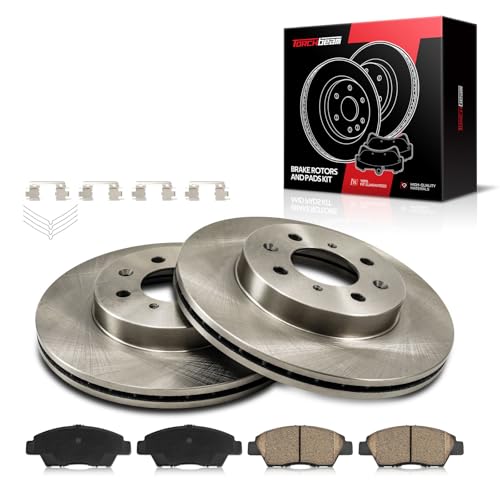 Torchbeam Brake Rotors and Pads Kit Fit Honda Fit 2009-2012, 2013 1.5L, 10.3in Rotors, 3295+D1394 Brake Kit, Front Brakes and Rotors