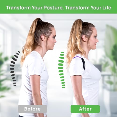 PRIMEKINETIX PostureMedic Dynamic Posture Corrector - Active Resistance Training System for Upper Back Strengthening & Shoulder Alignment - Stretches Chest, Strengthens Back - Doctor Recommended - Size S (Purple)