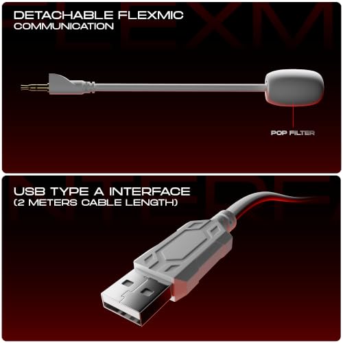 Image of daWg HeadBug G30 Wired Gaming Headset, 50mm Neodymium Drivers, Virtual 7.1 Surround Sound, Hi-Res Audio, Flexible Gaming Mic, Audio Controls, RGB LED, Soft Ear Cushions, Windows Software (White)
