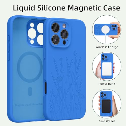 OAOA Engraved for iPhone 16 Pro Max Case, Blue Flower - image 3