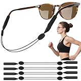 Coikcer 4 Pack Glasses Strap, Adjustable Anti-Slip No-Tail Sunglasses Strap, Sports Eyeglasses Straps & Eyewear Retainers for Running Fitness Reading, Neck Chain Cord for Men and Women - Black