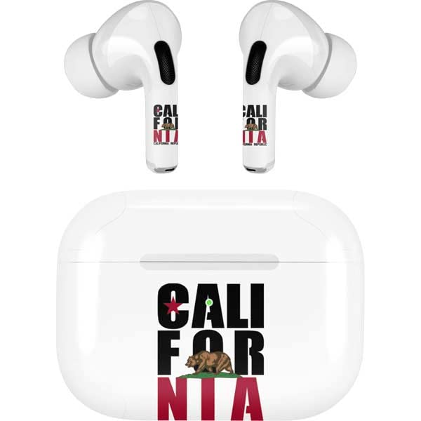 Skinit Decal Audio Skin Compatible with Apple AirPods Pro (2rd Gen, 2022) - Skinit Originally Designed California White Block Design
