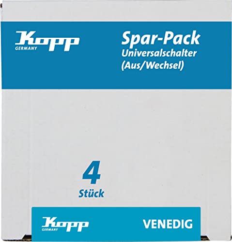 Kopp Venedig 602629056 Set of 4 Savings Pack Universal Switch, White, Pack of 4