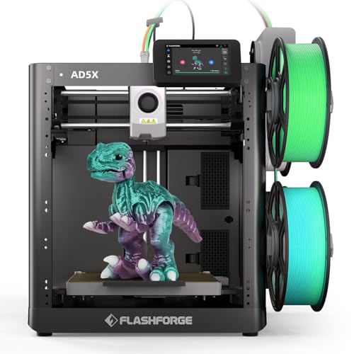 FLASHFORGE 3D Printer 5X w/4*10g HS PLA, IFS Multi-Color Printing, CoreXY 600mm/s High Speed & Precision, Auto Calibration & Vibration Compensation, 300℃ Direct Drive Extruder Unleash Your Creativity