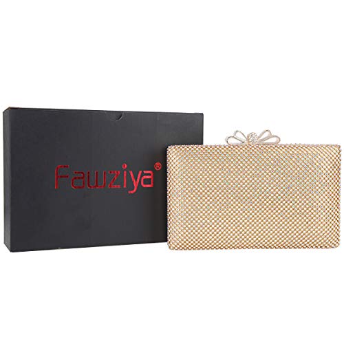 Fawziya Bow Purse For Women Rhinestone Crystal Evening Clutch Bags-ABGold