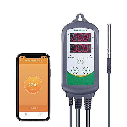 Inkbird Digital Wireless Thermostat, ITC-308-WiFi Temperature Controller Heating Cooling Remote Control