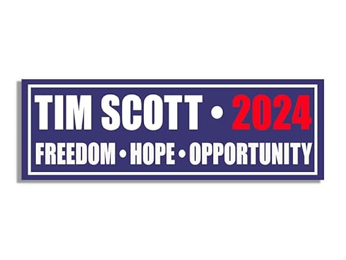 Tim Scott 2024 Freedom Hope Opportunity Bumper Sticker (Vinyl Decal Conservative Tim Election Republican Gop Anti-Biden) #TOP11