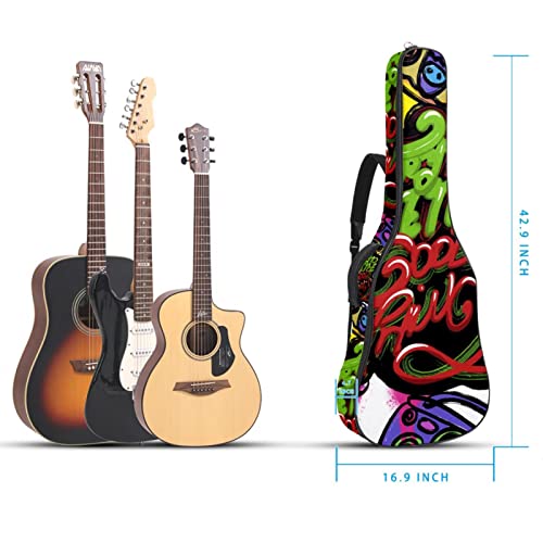 Housse imperméable pour guitare acoustique avec double bandoulière et poche Motif fleurs, Multicolore 04, 42.9×16.9×4.7… - Les Beatles, Paul McCartney, John Lennon, RIngo Starr, George Harrison Housse imperméable pour guitare acoustique avec double bandoulière et poche Motif fleurs, Multicolore 04, 42.9x16.9x4.7… – Image 6