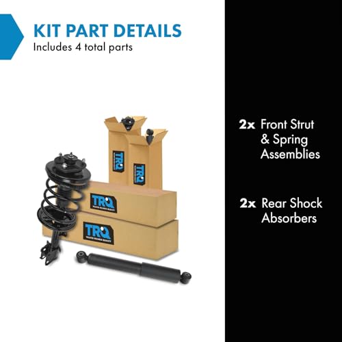 Image of TRQ Front and Rear Complete Strut Assembly & Shock Absorber Kit Complete Strut & Coil Spring Assembly Compatible with 2001-2002 Acura MDX 2003-2008 Honda Pilot