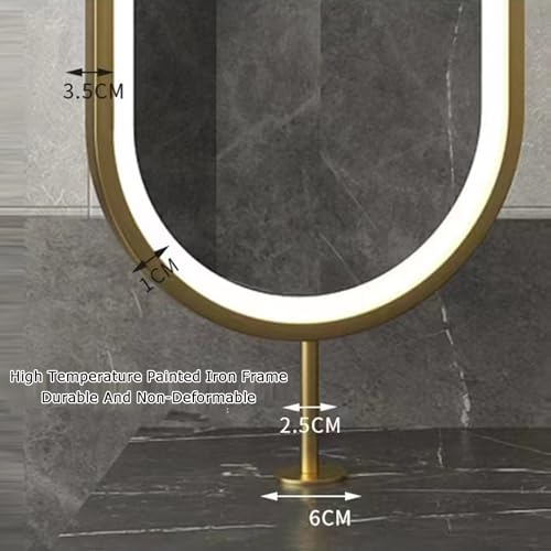Dwustronne owalne lustro sufitowe LED z oświetleniem wrażliwym na dotyk, obrotowe, wiszące lustro łazienkowe i toaletkowe, do hotelu, szafy, przedpokoju, salonu, czarne, 4 m