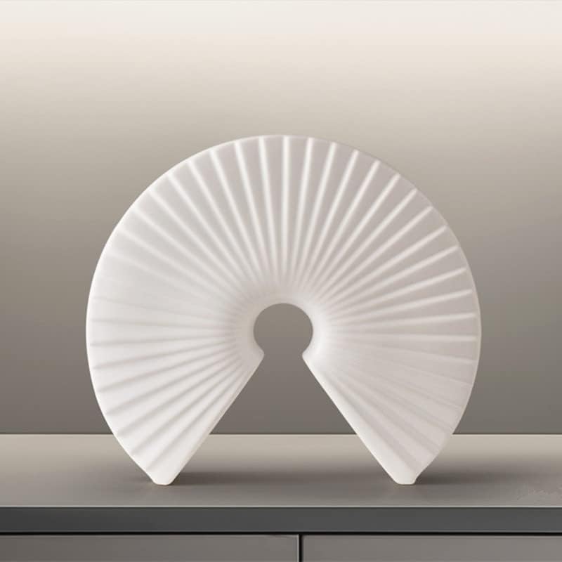 Ceramic Statue for Home Decor, Modern Sculpture Ornament Table Decorations for Living Room Dining Room Office Centerpiece (White, Large)