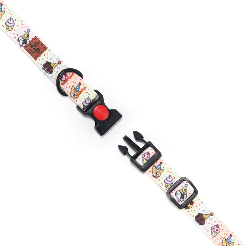 Image of Lana Paws Polycotton Party Animal Skin-Friendly, Fabric Dog Collar Belt, Large, Adult Labradors, Golden Retrievers & Similar, 24 x 1.5 inch