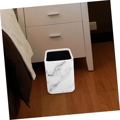 Caneca de basura rectangular blanca para baño Unomor miniatura 5