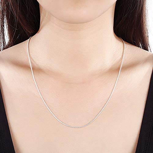 Fashion 925 Sterling Silver 1mm Snake Chain Necklace Jewelry Chain 16" - 30" for Men & Women (28 Inches)2