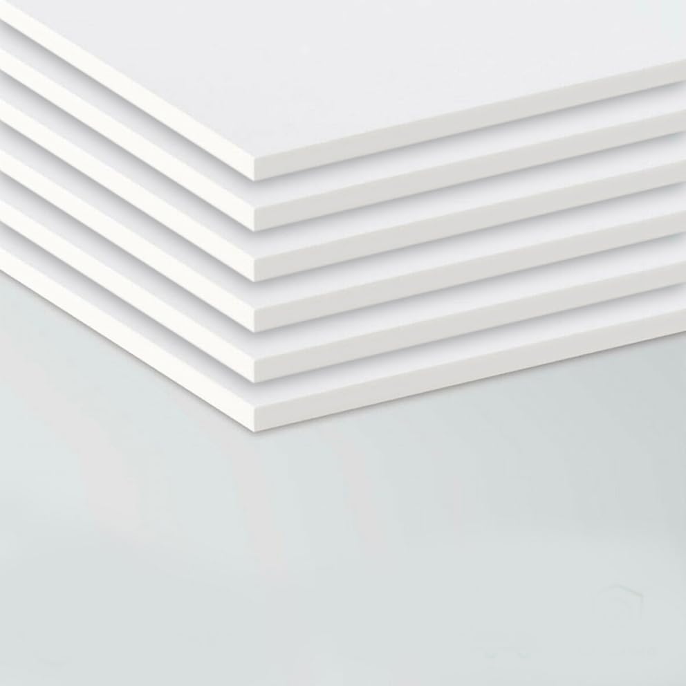 Kit da 6 pezzi pannelli in forex colore bianco spessore 10 mm misura 40x30 cm