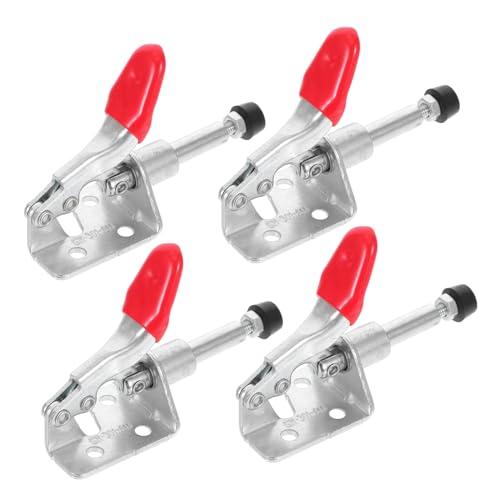 LALAFINA 4piezas Abrazaderas De Palanca Fijas De Hierro Abrazaderas De Palanca Para Carpintería Herramienta De Sujeción Resistentes Para Encimeras Soldadura Taller Mesa Accesorio Antidesliz