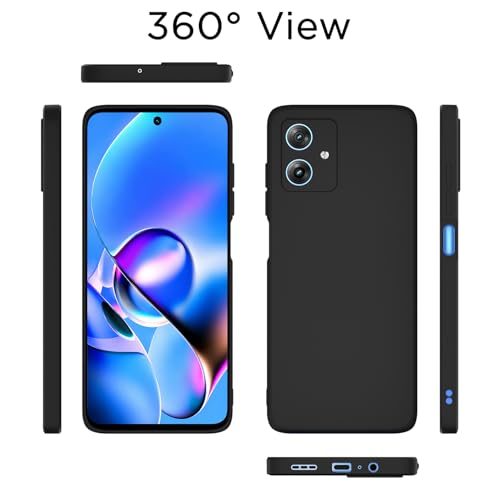 Image of Outlouders Back Cover for Motorola Moto G54 5G / G64 5G | Camera Protection | Durable Soft Matte Silicone Bumper Case (Black)
