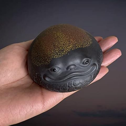 Missmore Exquisite Handcrafted Purple Clay Tea Pet Toad - Chinese Ceramic Tea Ceremony Decoration and Collectible Tea Lover Gift Cover