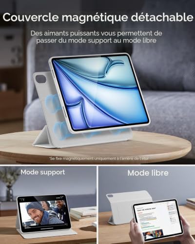 Coque iPad Air 11 Pouces ESR Rebound 360 Support Pencil Blanc - 4