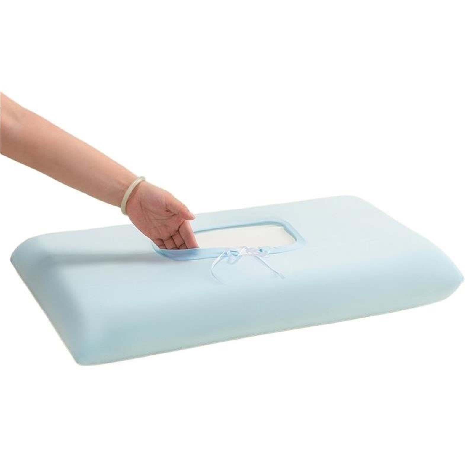 Federe Rinfrescanti Federa in seta stretch color ghiaccio | Le fasce elastiche si adattano perfettamente ai cuscini in memory foam(Blue,4PCS)