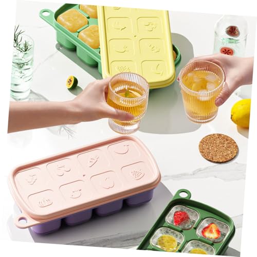Bandejas para cubos de hielo pequeñas con tapa 3 piezas miniatura 6