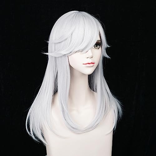 Image of Max Beauty Anime Multiple Characters Cosplay Wigs for Genshin Impact + Free Cap (White-sr)